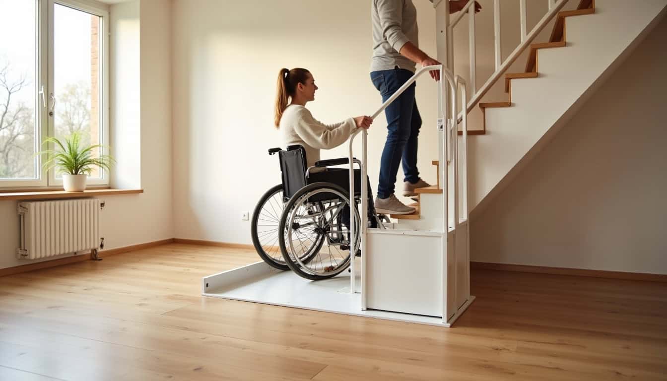 Plateforme élévatrice installée dans une maison de Malataverne pour fauteuil roulant