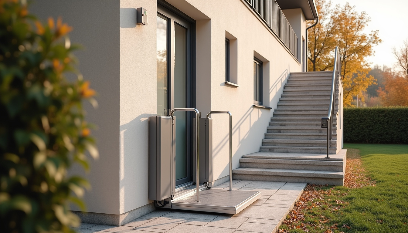Plateforme élévatrice installée en extérieur à Charentilly