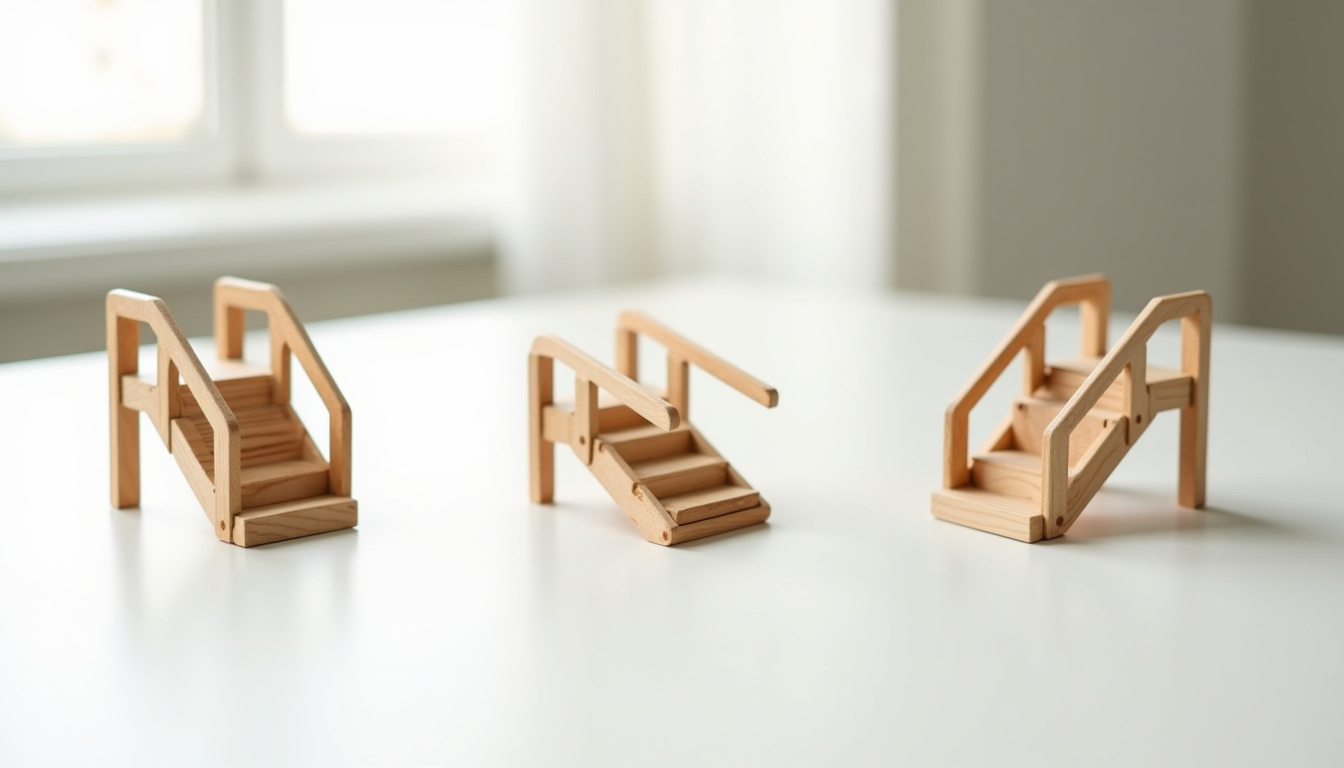 Schéma comparatif des différents types de monte-escaliers: droit, tournant et extérieur