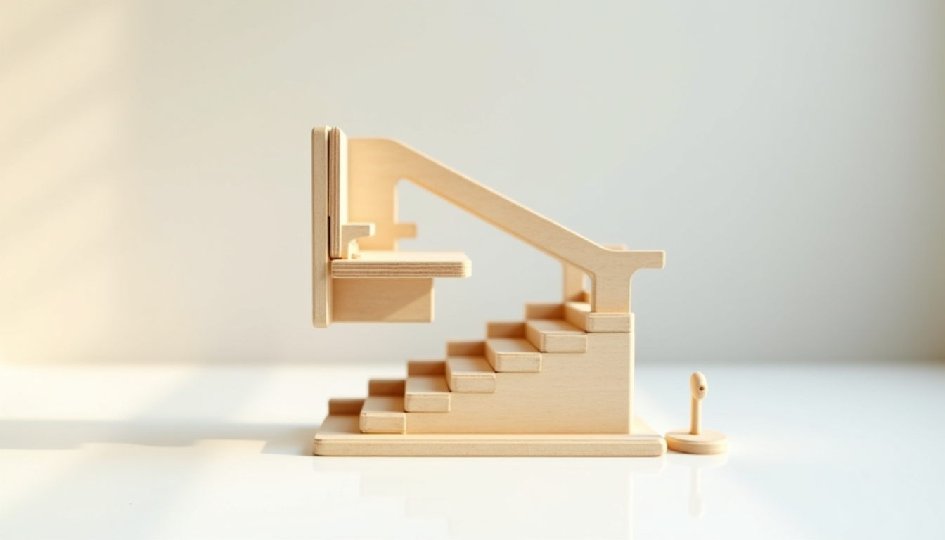 Schéma de fonctionnement d’un monte-escalier avec rail, siège et télécommande