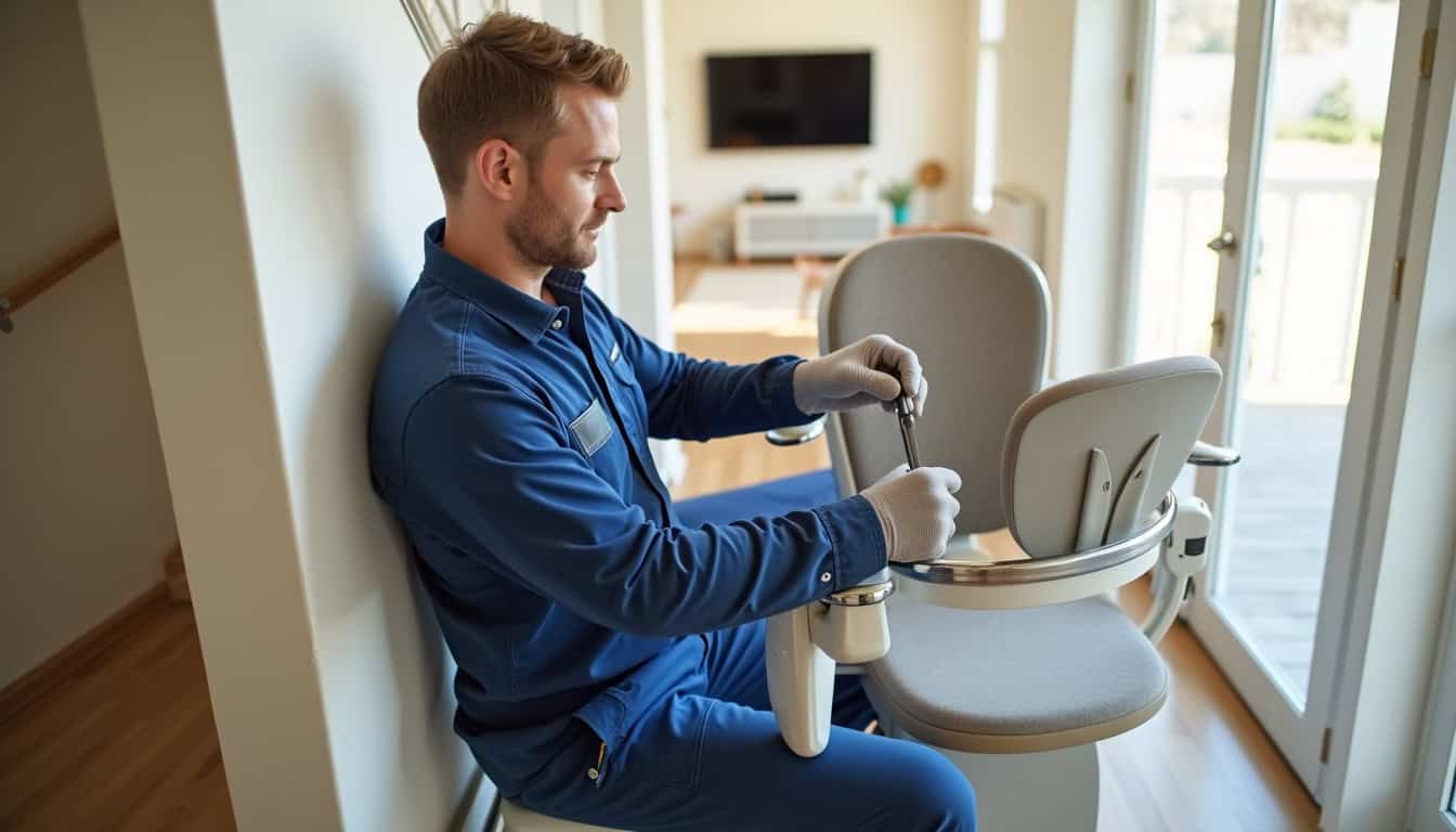 Technicien effectuant l
