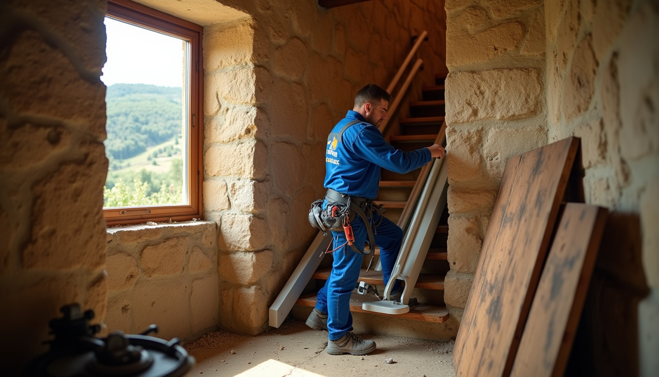 Technicien en train d