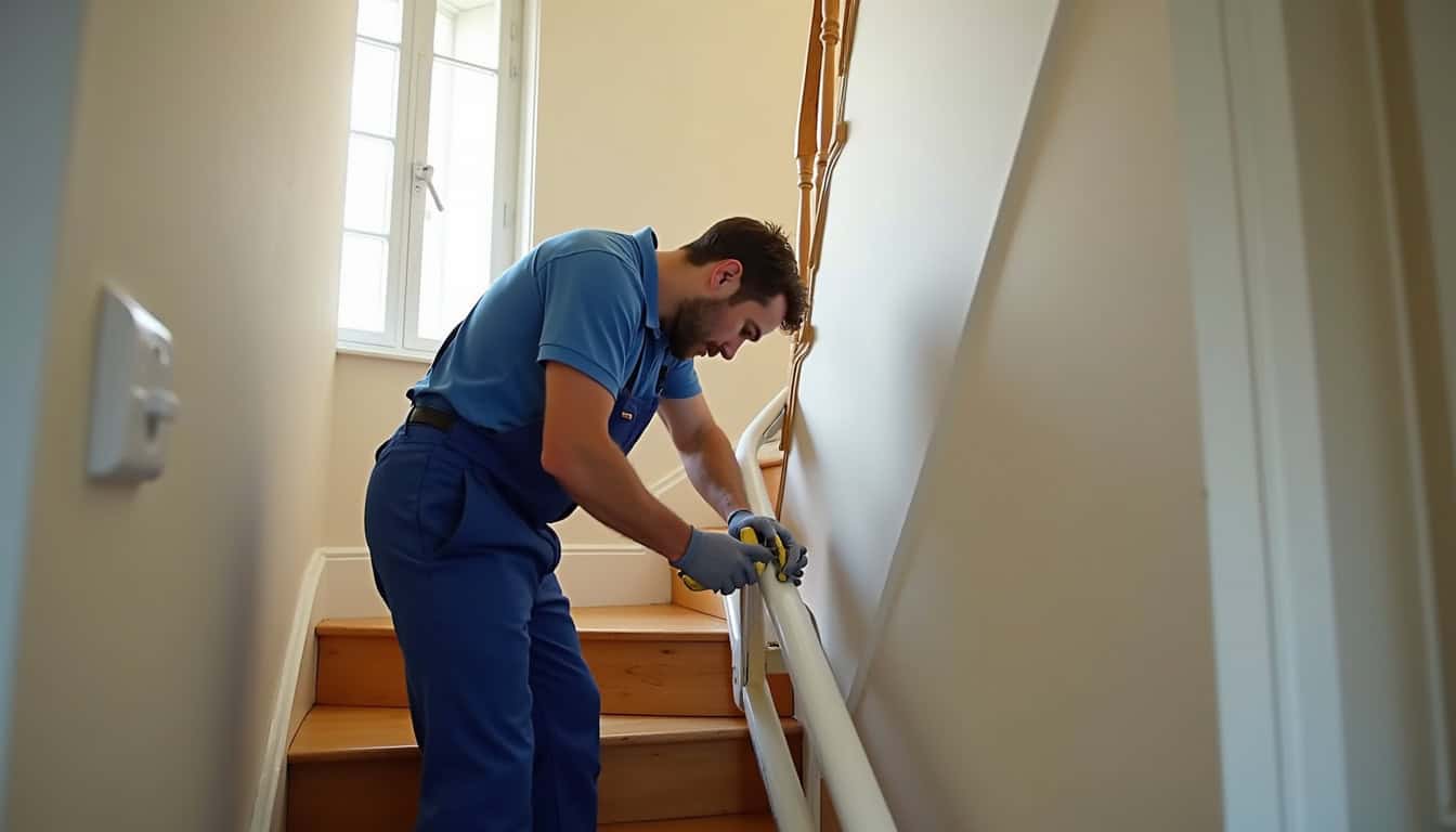 Technicien en train d