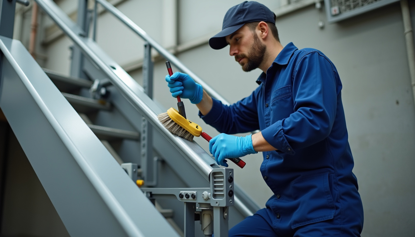 Technicien en train de nettoyer et vérifier les composants d