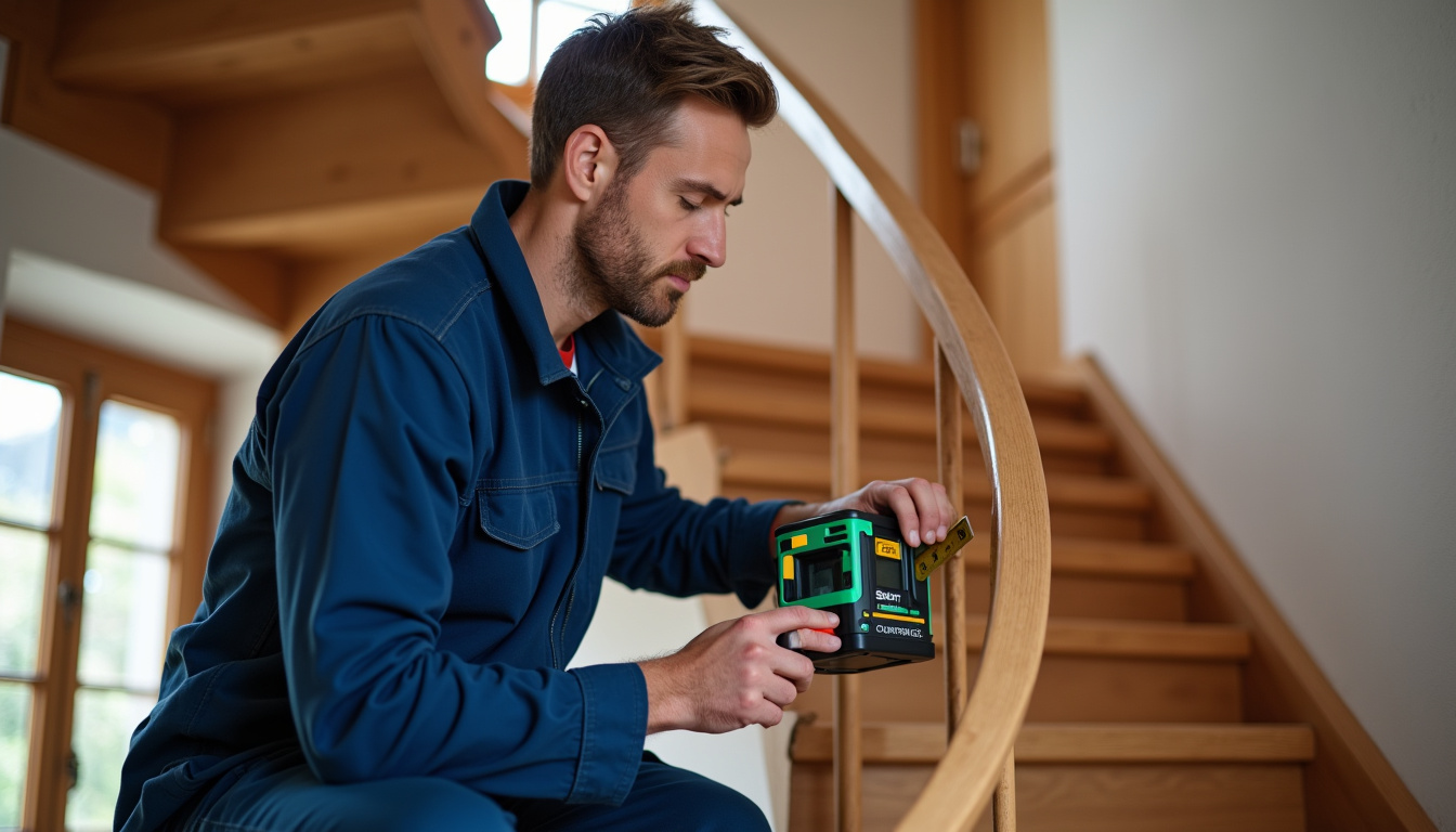 Technicien en train de prendre les mesures d