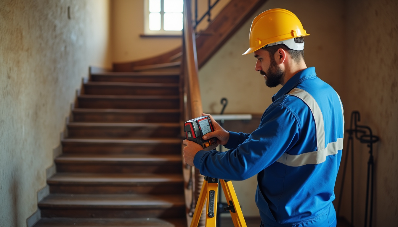 Technicien en train de relever les mesures d
