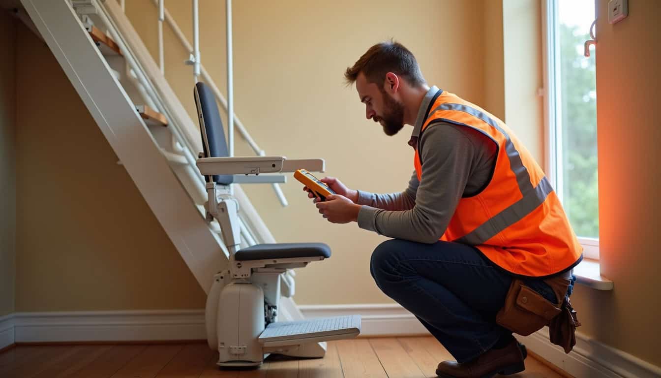 Technicien en train de vérifier le bon fonctionnement d