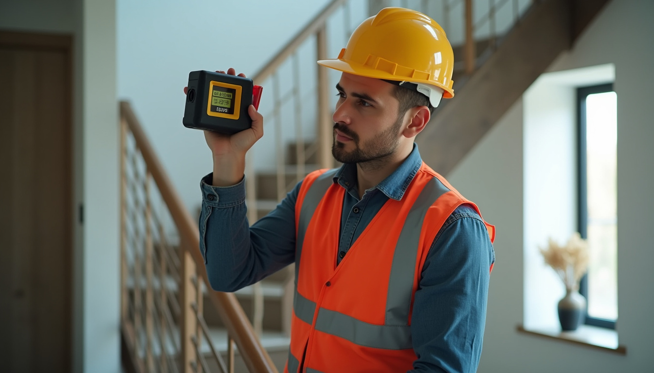 Technicien en train de vérifier les mesures d