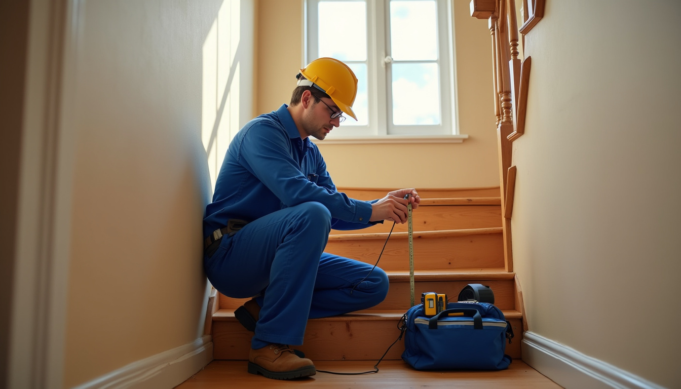 Technicien prenant des mesures pour l