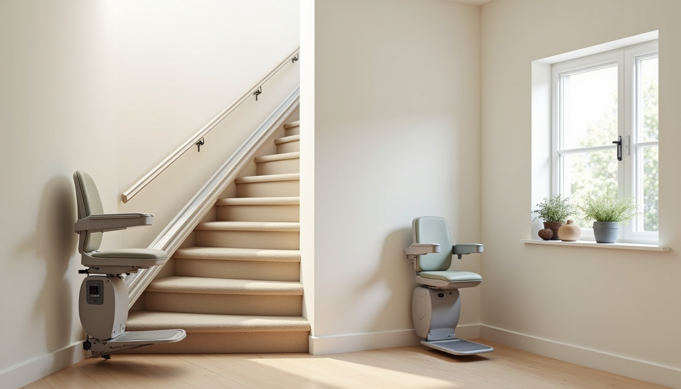 Types de monte-escaliers installés dans une maison: modèle droit, tournant et plateforme PMR