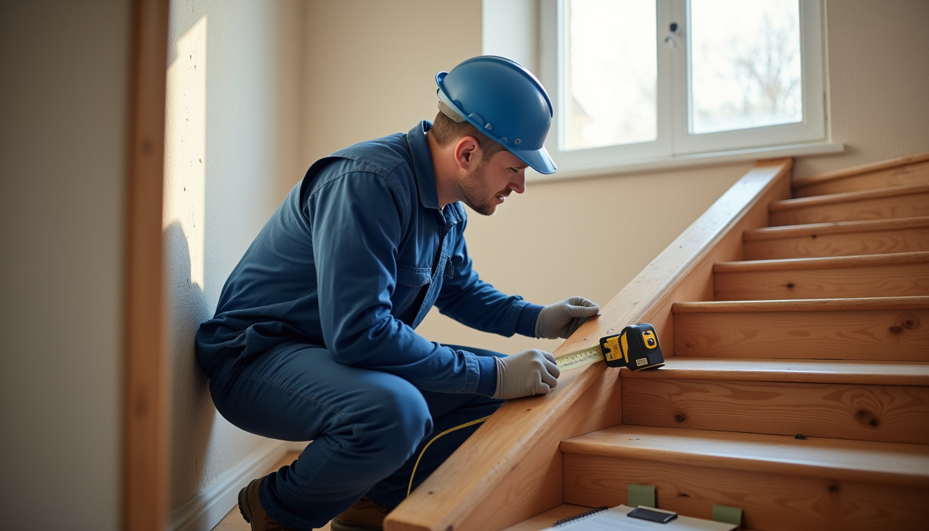 Un technicien en train de prendre des mesures dans une maison à Touvre pour un devis d