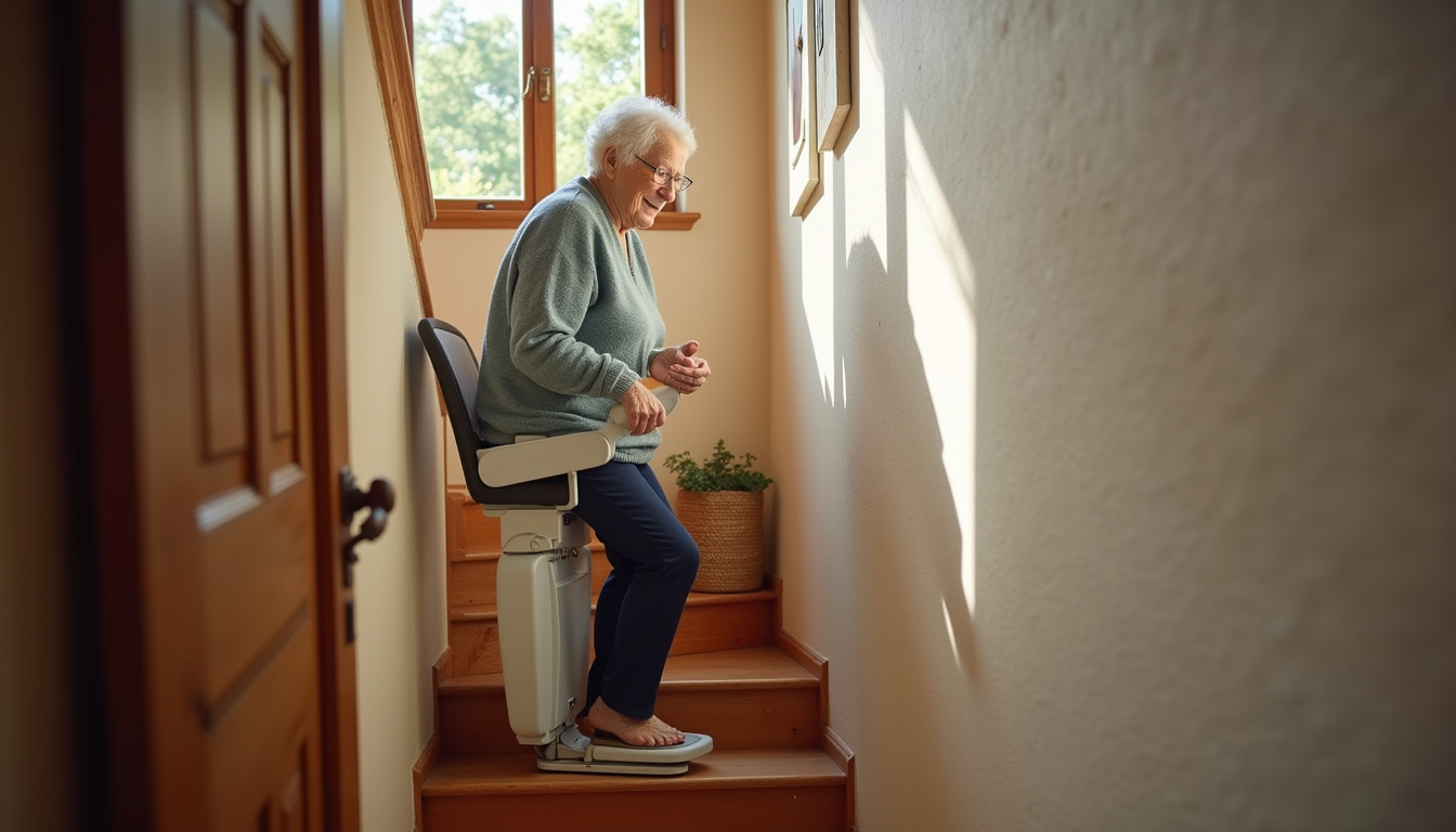 Utilisation d’un monte-escalier mobile dans une maison de Malissard