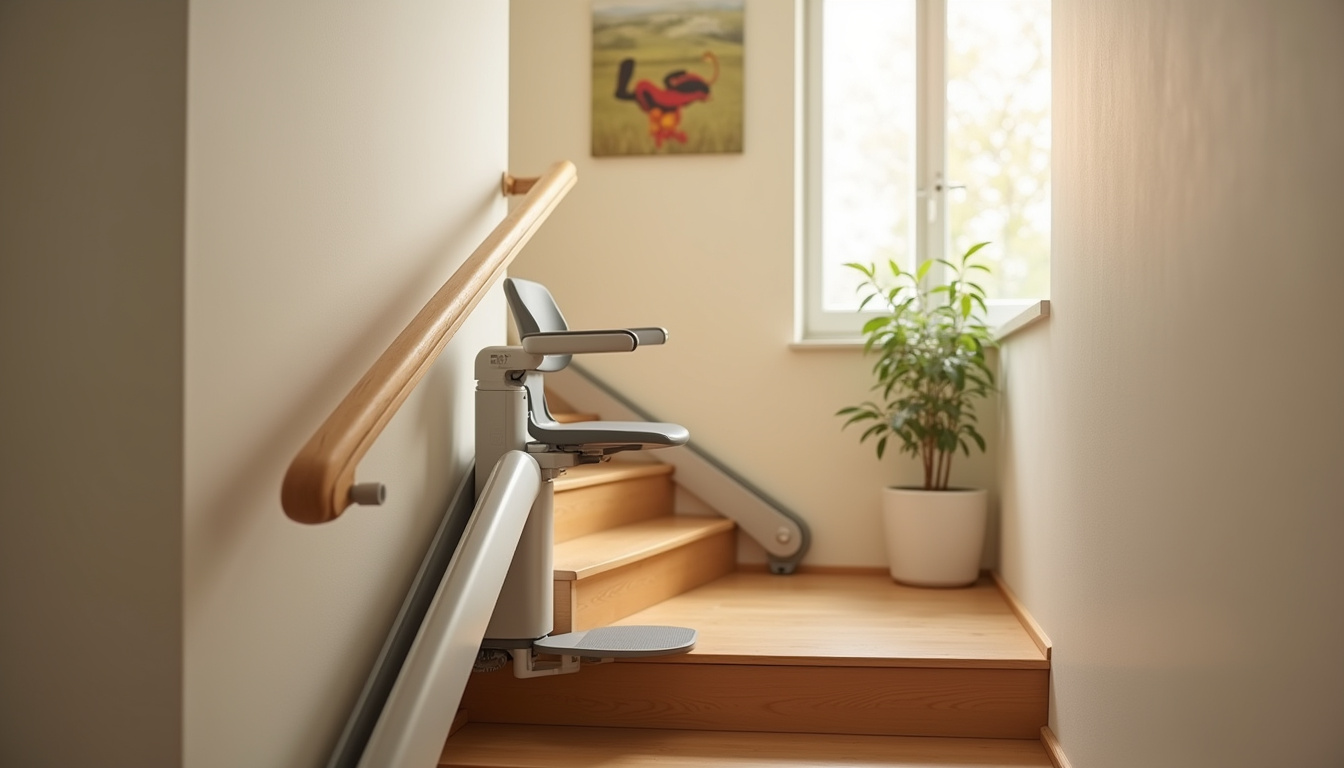 Installation d'un monte-escalier à l'intérieur d'une maison à Altkirch