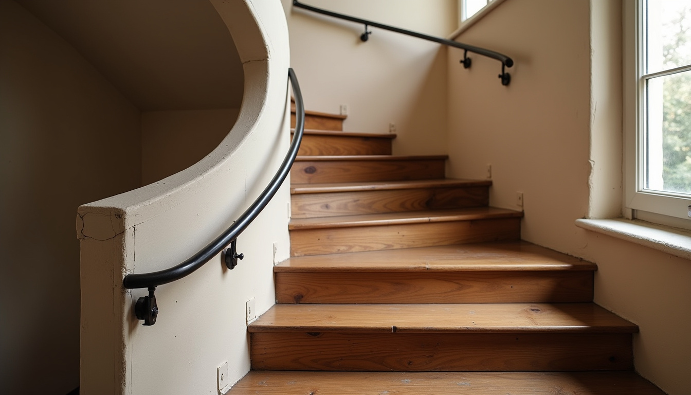 Installation d’un monte-escalier courbe dans une maison ancienne à Faverges, avec rail sur mesure et siège ergonomique