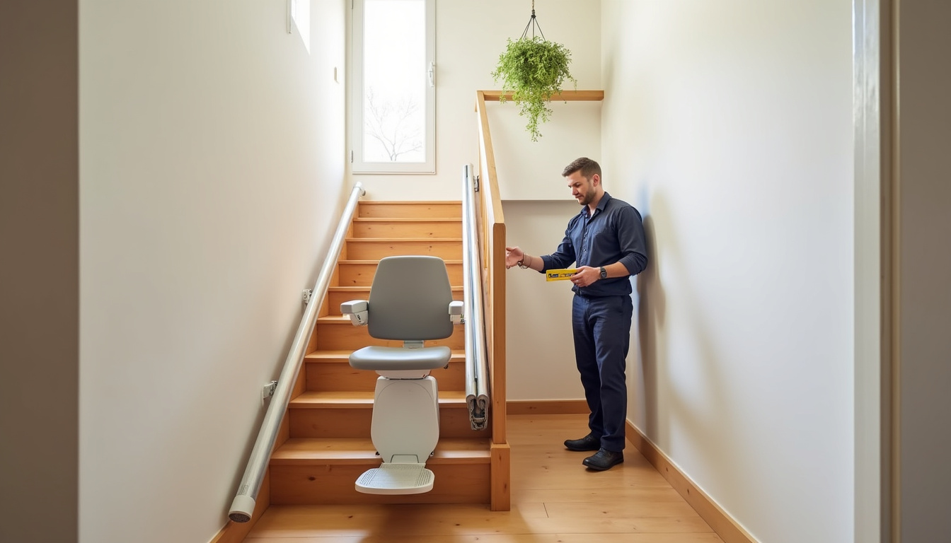 Installation d'un monte-escalier droit dans une maison à Cran-Gevrier