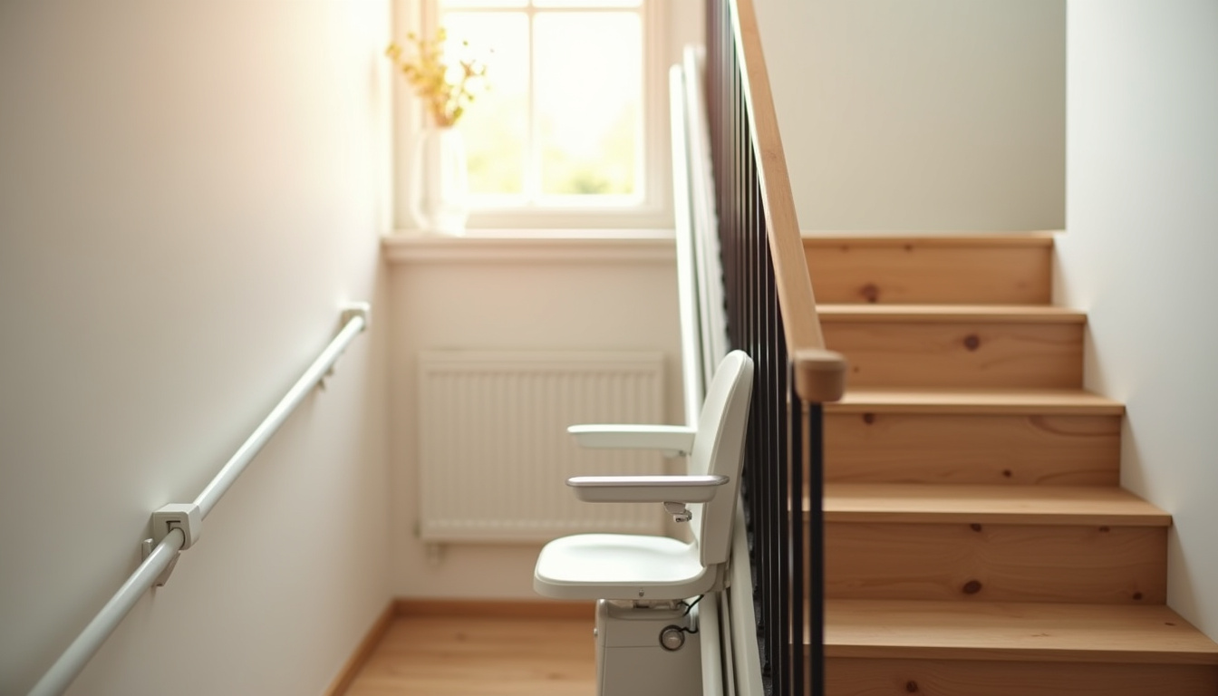 Installation d'un monte-escalier droit dans une maison à Évreux