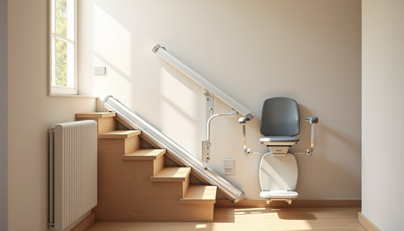 Installation d'un monte-escalier droit dans une maison à Sotteville-lès-Rouen