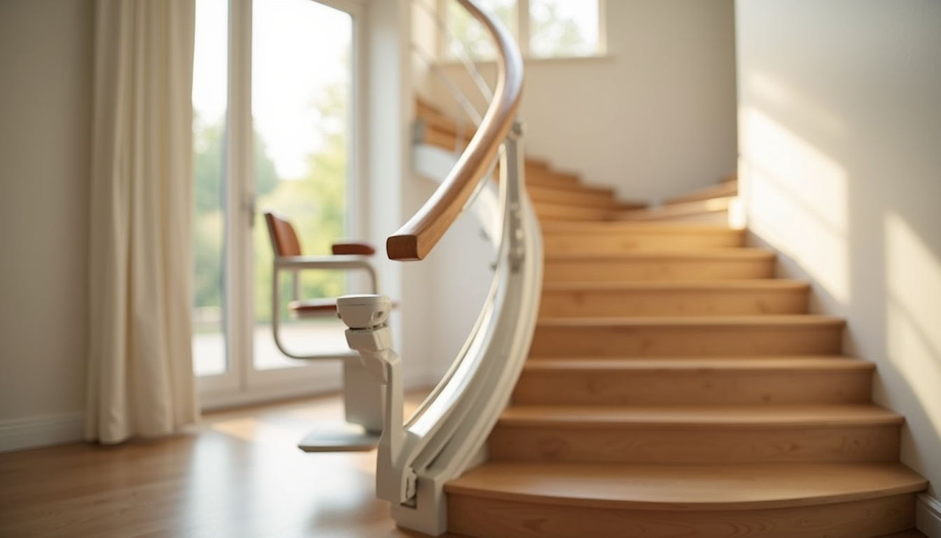 Installation d’un monte-escalier sur un escalier tournant à Rumilly