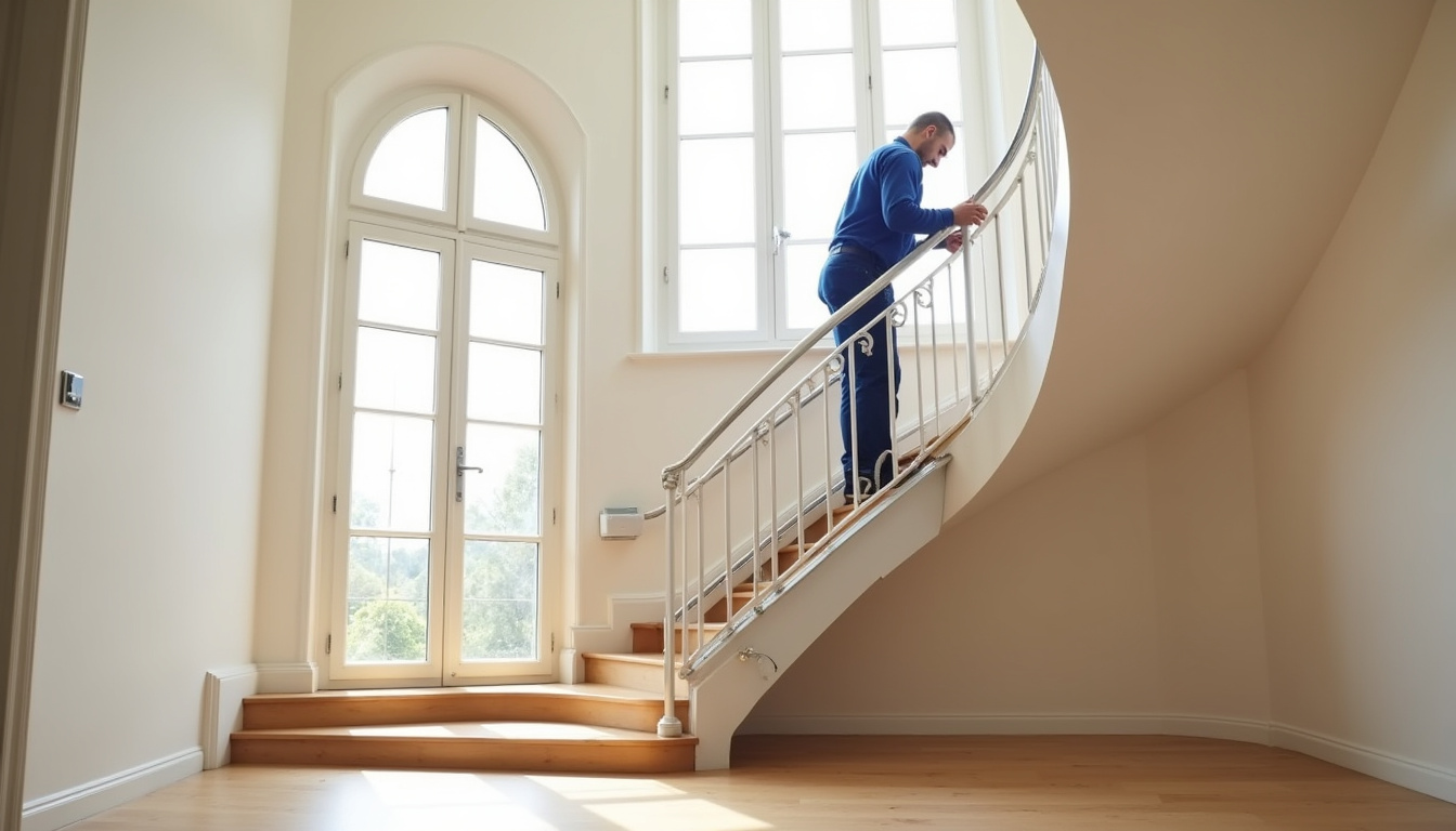 Installation d'un monte-escalier tournant dans une maison à Beaufort-en-Anjou