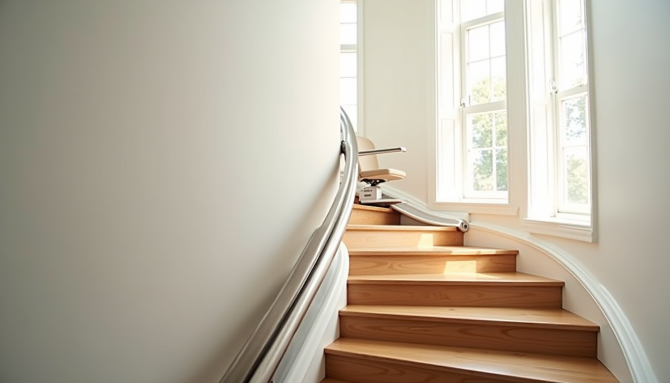 Installation d'un monte-escalier tournant dans une maison à Thorens-Glières