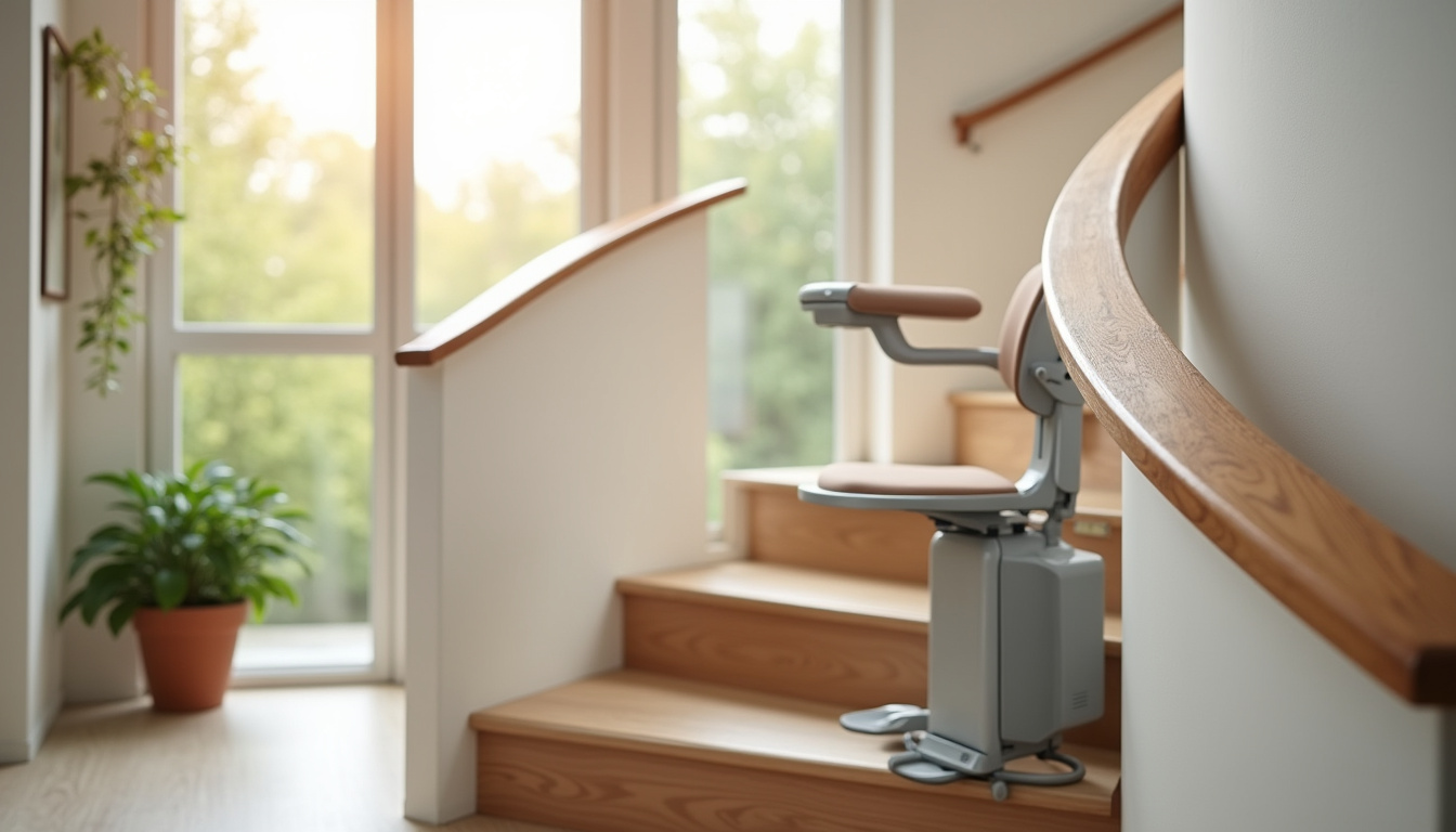 Installation d'un monte-escalier tournant dans une maison de Meythet