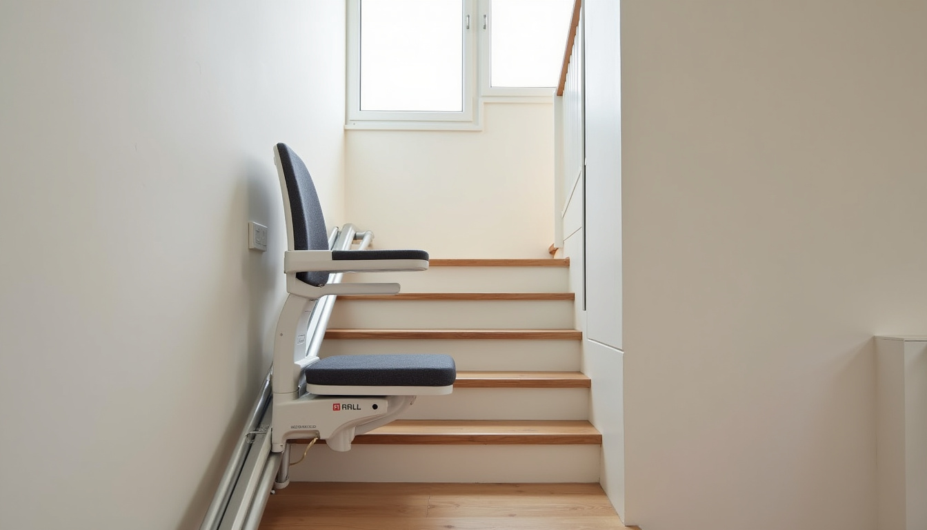 Monte-escalier installé sur un escalier droit à Voiron